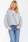 Contrast Trim Exposed Seam Sweatshirt – Pink & Grey