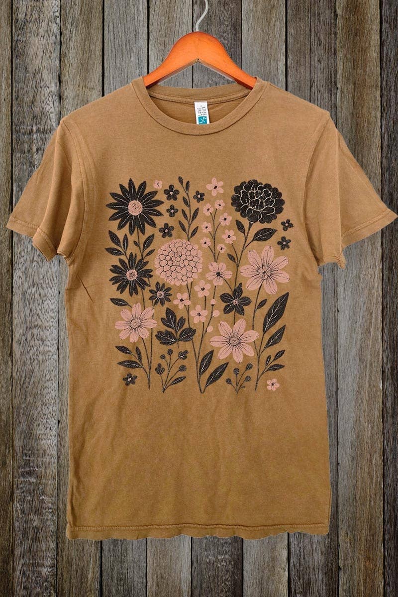 Fall Floral Garden Graphic Vintage Tee