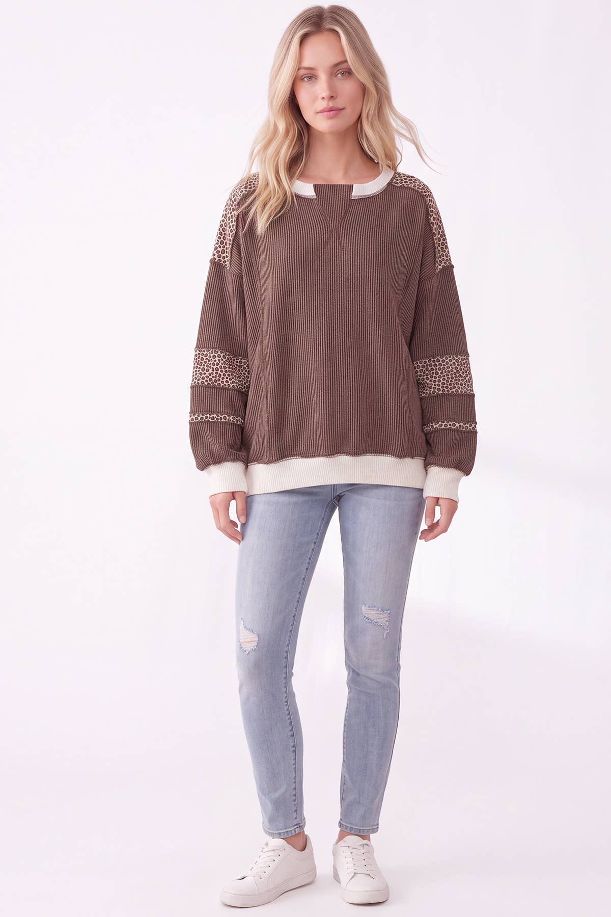 Wild Side Leopard Contrast Top