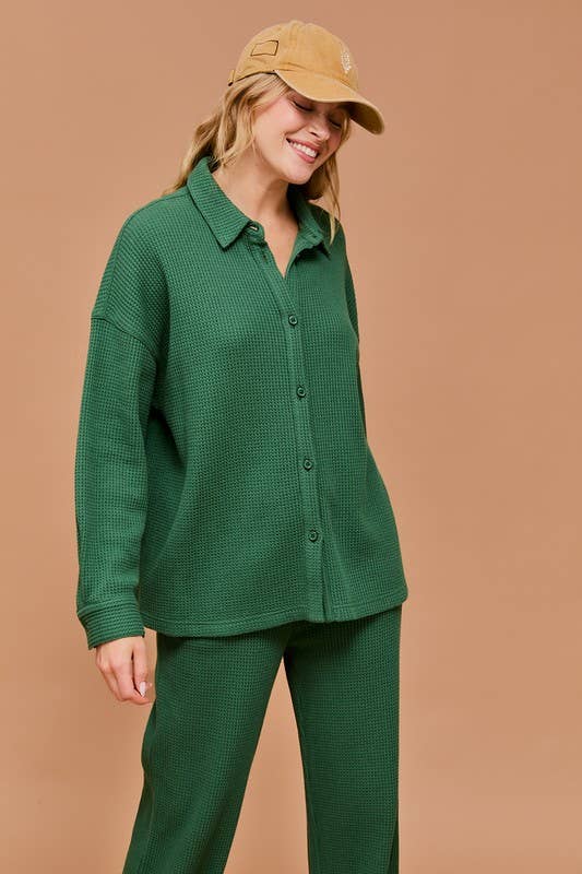 Green Waffle Shacket