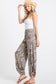 Leopard Print Split Side Pants